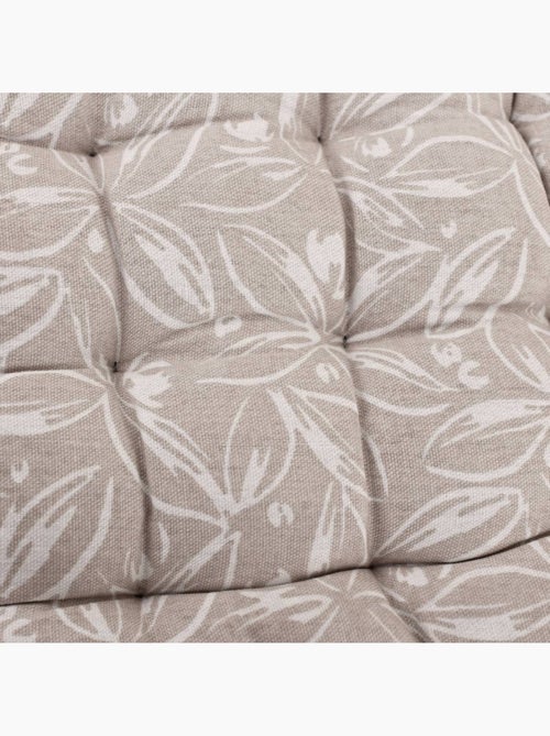 Lot de 4 galettes de chaise beiges en coton à motifs - Kiabi