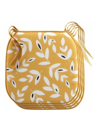 Lot de 4 galettes de chaise BELLYS 38x38 cm microfibre jaune