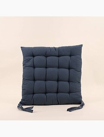 Lot de 4 galettes de chaise bleues en coton à motifs