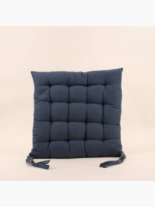 Lot de 4 galettes de chaise bleues en coton à motifs - Kiabi
