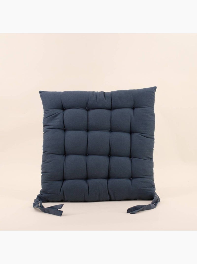 Lot de 4 galettes de chaise bleues en coton à motifs Bleu - Kiabi