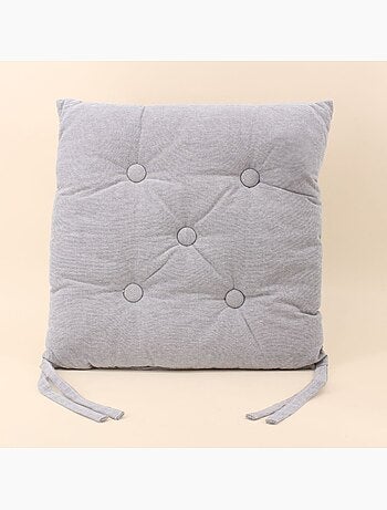 Lot de 4 galettes de chaise capitonnée grises