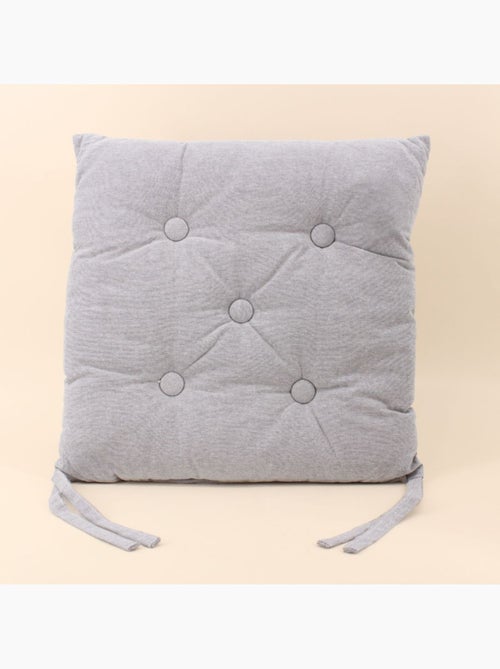 Lot de 4 galettes de chaise capitonnée grises - Kiabi