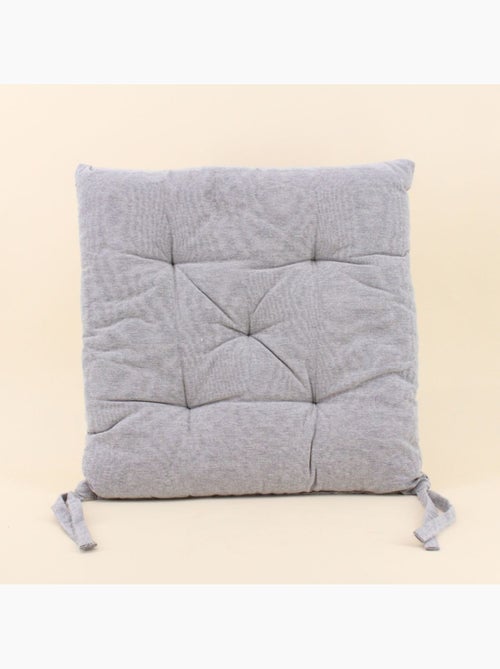 Lot de 4 galettes de chaise capitonnée grises - Kiabi