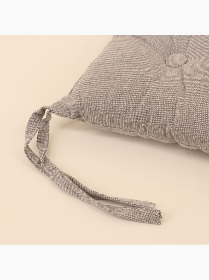 Lot de 4 galettes de chaise capitonnée taupe Taupe - Kiabi