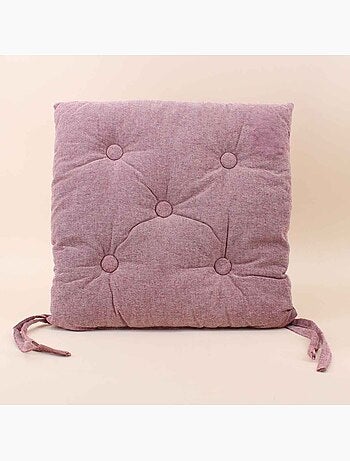 Lot de 4 galettes de chaise capitonnées unie rose