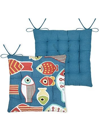 Lot de 4 galettes de chaise COLOR FISH
