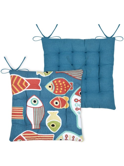 Lot de 4 galettes de chaise COLOR FISH - Kiabi