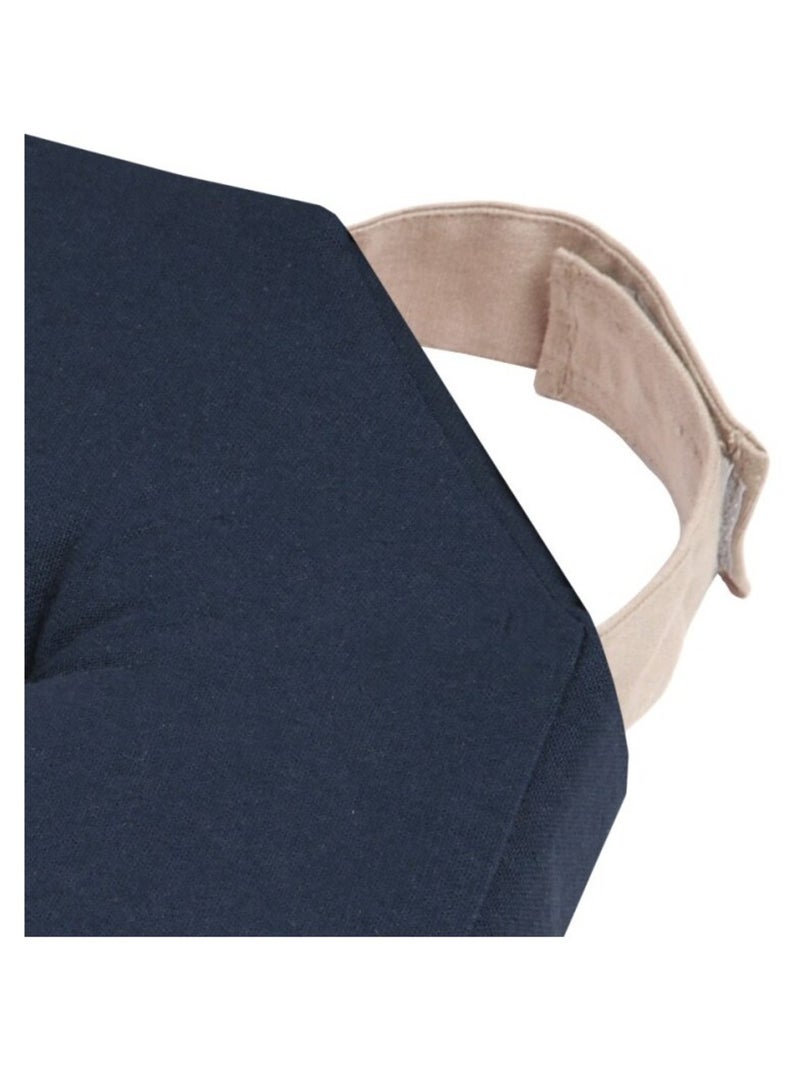 Lot de 4 galettes de chaise Duo velcro 38x38 Bleu - Kiabi