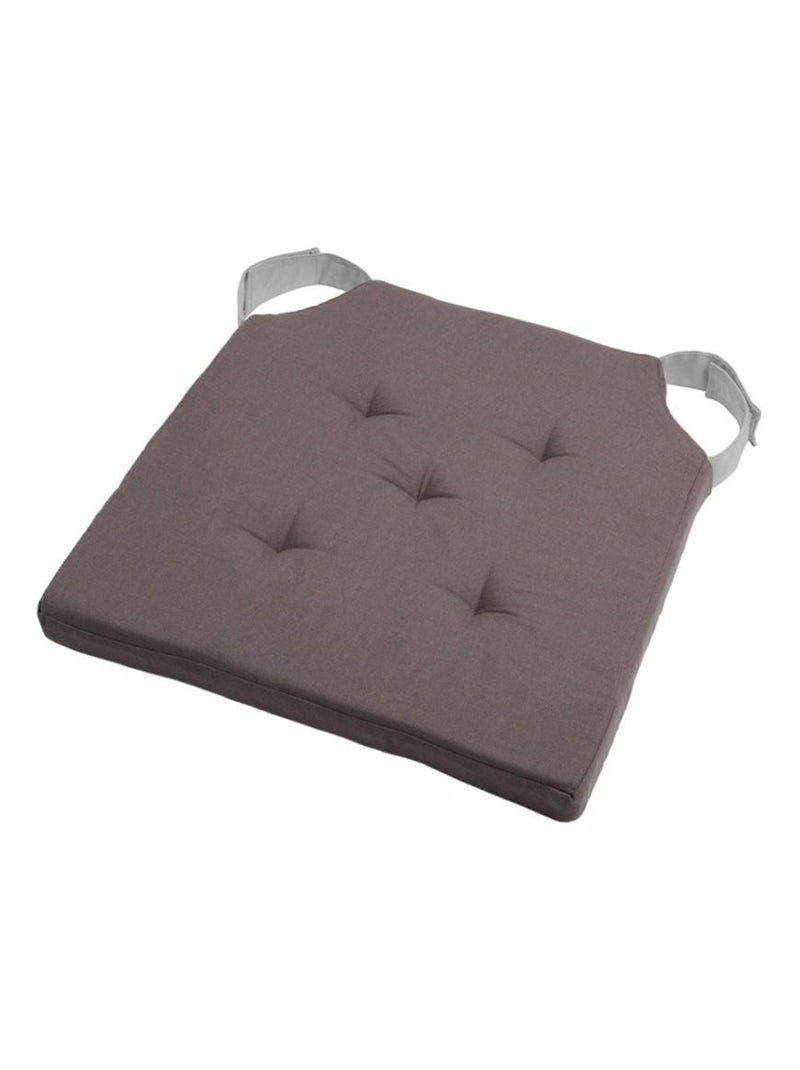 Lot de 4 galettes de chaise Duo velcro 38x38 gris perle Gris - Kiabi