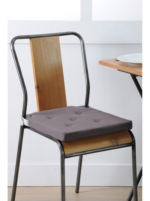 Lot de 4 galettes de chaise Duo velcro 38x38 gris perle - Kiabi Lot de 4 galettes de chaise Duo velcro 38x38 gris perle - Kiabi