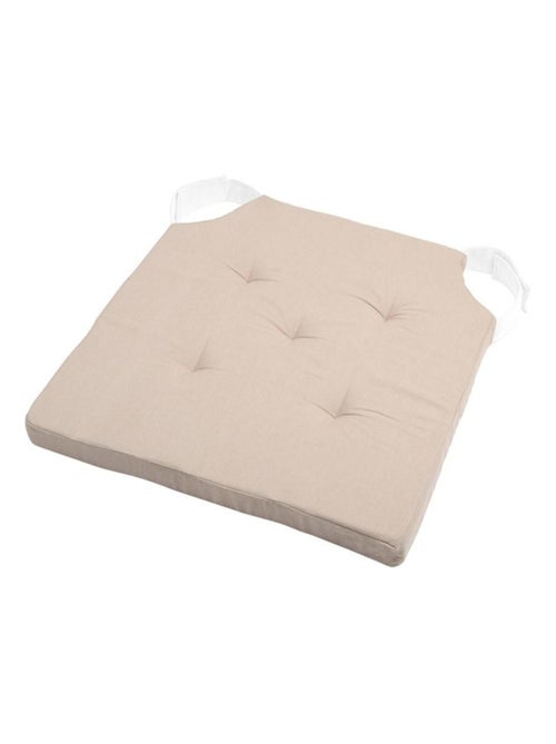 Lot de 4 galettes de chaise Duo velcro 38x38 lin écru - Kiabi