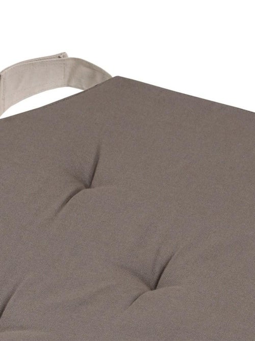 Lot de 4 galettes de chaise Duo velcro 38x38 taupe lin - Kiabi