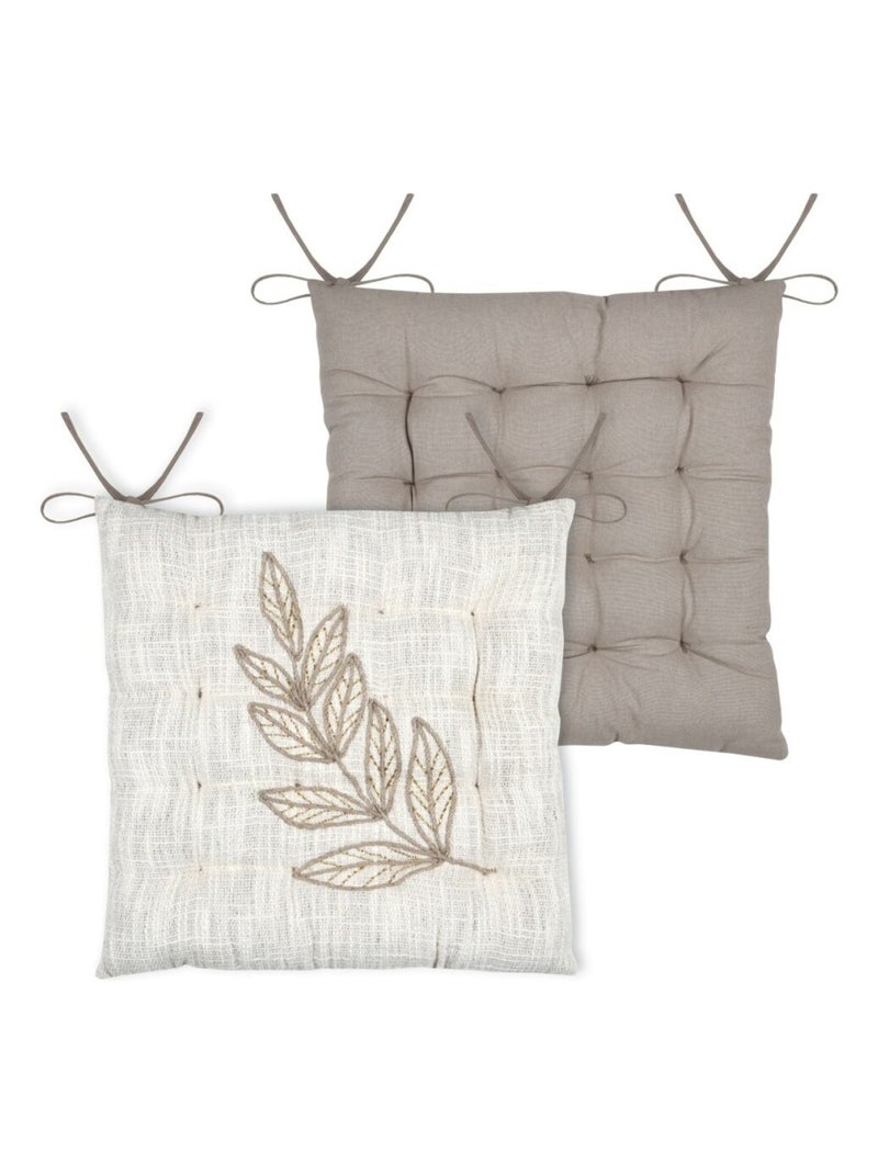 Lot de 4 galettes de chaise en coton HEMERA écru Beige - Kiabi
