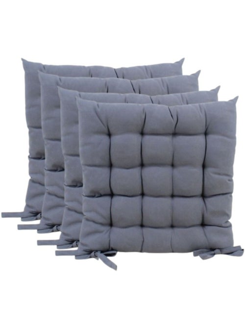 Lot de 4 galettes de chaise grises 40x40cm - Kiabi
