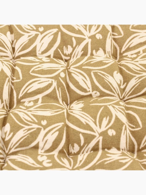 Lot de 4 galettes de chaise ocres en coton à motifs - Kiabi