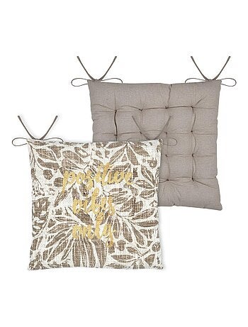 Lot de 4 galettes de chaise réversible coton HEMERA