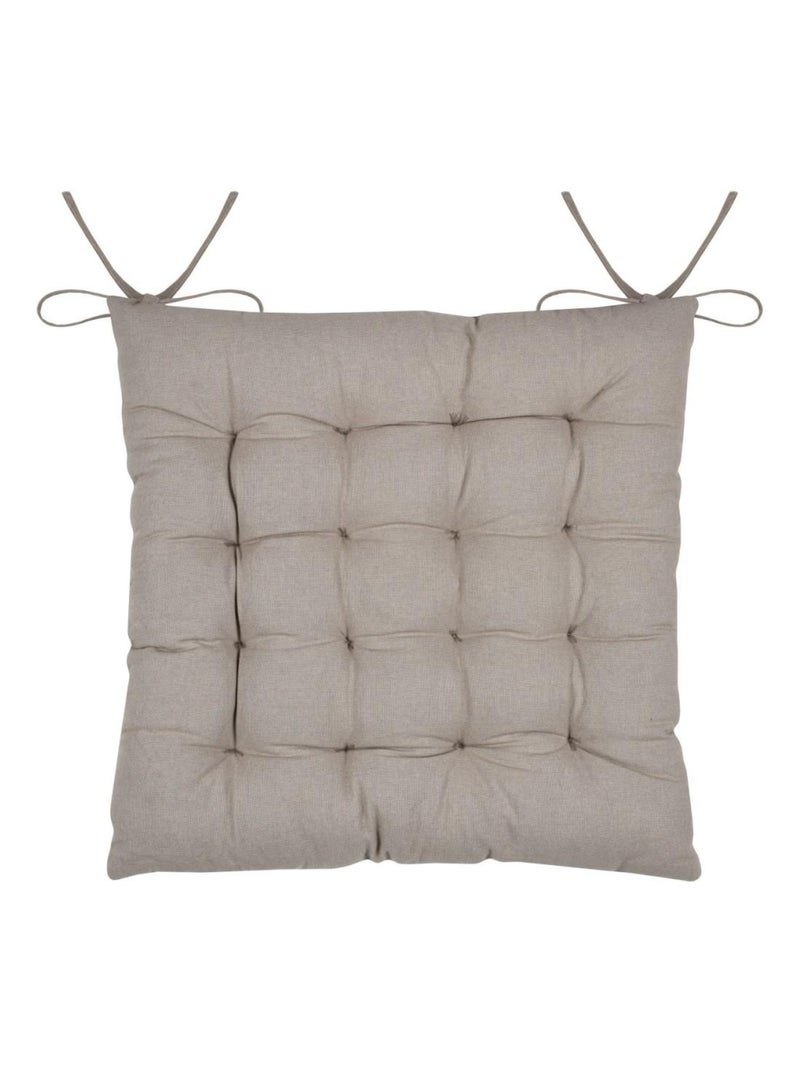 Lot de 4 galettes de chaise réversible coton HEMERA Beige - Kiabi