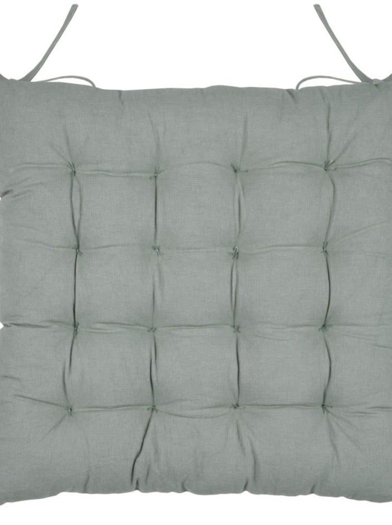 Lot de 4 galettes de chaise réversible coton YUKI Multicolore - Kiabi