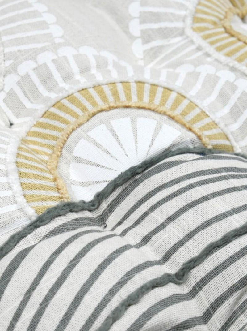 Lot de 4 galettes de chaise réversible coton YUKI Multicolore - Kiabi
