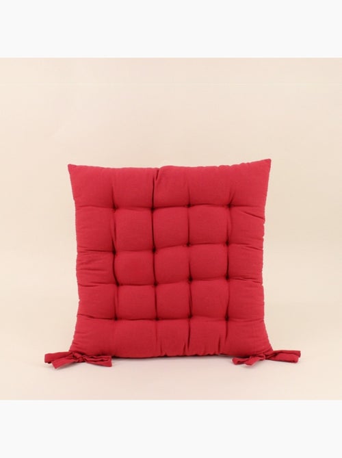 Lot de 4 galettes de chaise rouge 40x40cm - Kiabi
