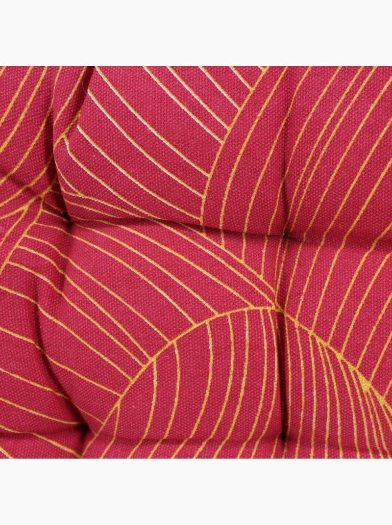 Lot de 4 galettes de chaise rouge motifs feuillage 40cm Rouge - Kiabi