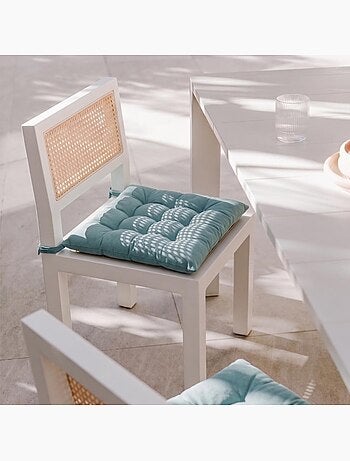Lot de 4 galettes de chaise vertes 40x40cm