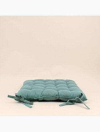 Lot de 4 galettes de chaise vertes 40x40cm