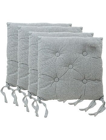 Lot de 4 galettes de chaise vertes capitonnées