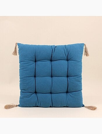 Lot de 4 galettes de chaises bleues 40cm