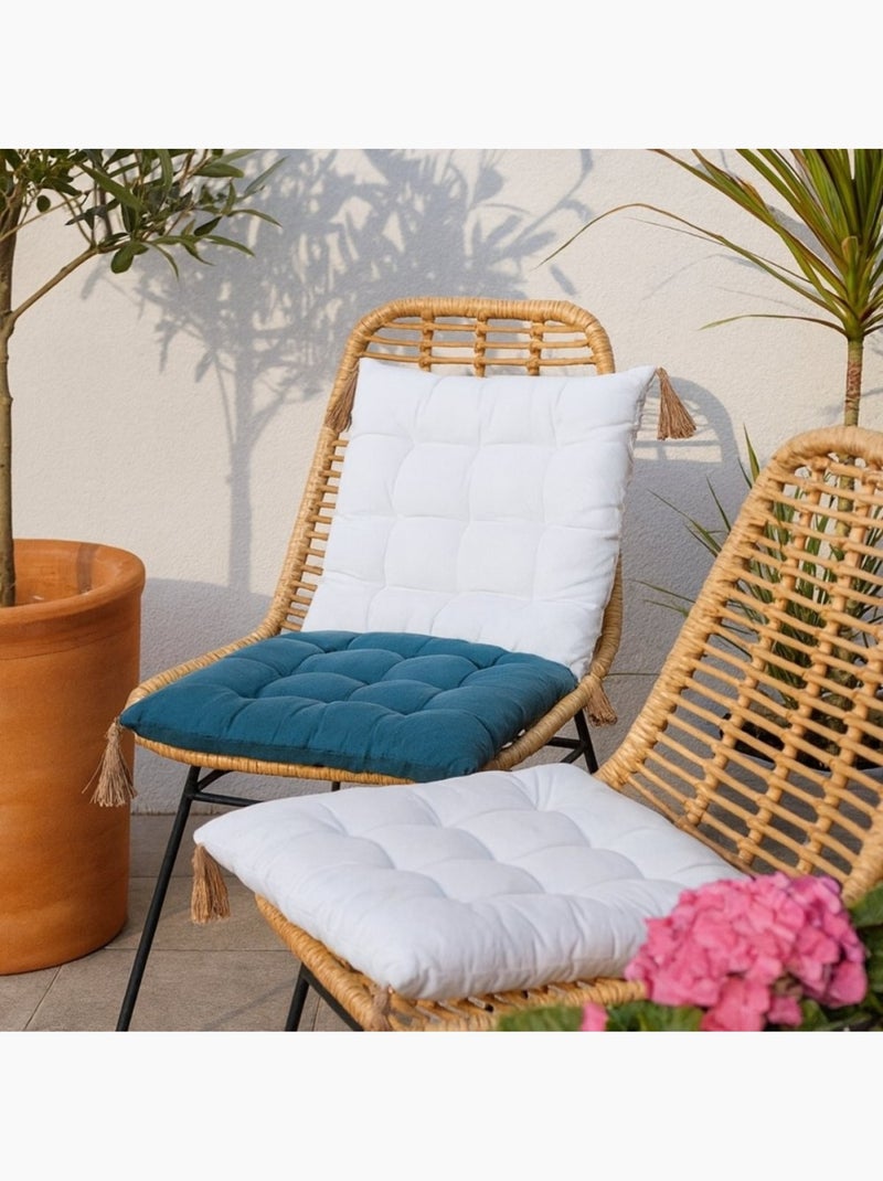 Lot de 4 galettes de chaises bleues 40cm Bleu - Kiabi