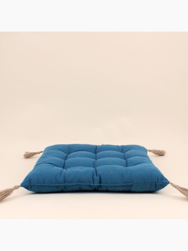 Lot de 4 galettes de chaises bleues 40cm Bleu - Kiabi