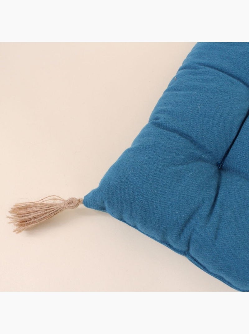 Lot de 4 galettes de chaises bleues 40cm Bleu - Kiabi