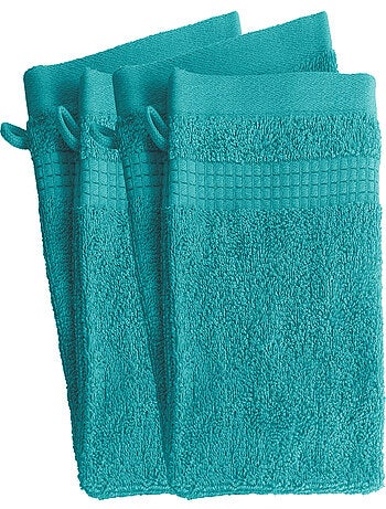Lot de 4 Gants de Toilette - 100% Coton - 450 gr/m2
