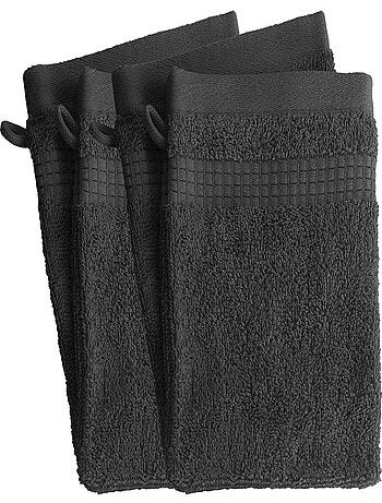 Lot de 4 Gants de Toilette - 100% Coton - 450 gr/m2