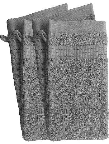 Lot de 4 Gants de Toilette - 100% Coton - 450 gr/m2