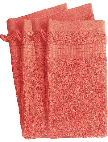 Lot de 4 Gants de Toilette - 100% Coton - 450 gr/m2