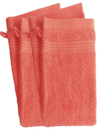 Lot de 4 Gants de Toilette  -  100% Coton - 450 gr/m2