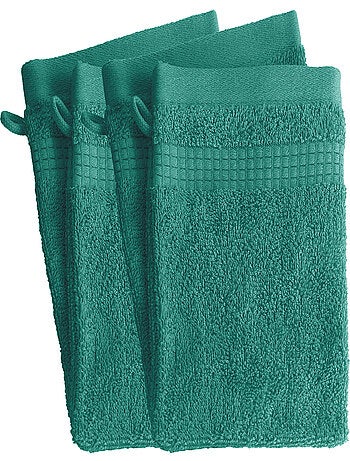 Lot de 4 Gants de Toilette - 100% Coton - 450 gr/m2