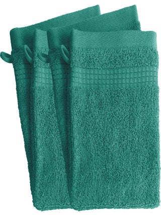 Lot de 4 Gants de Toilette  -  100% Coton - 450 gr/m2