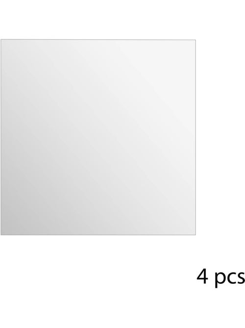 Lot de 4 grands miroirs carrés adhésifs en verre - Kiabi