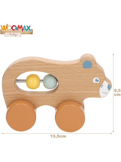 Lot de 4 hochets en bois pour nouveau-né WOOMAX - Kiabi