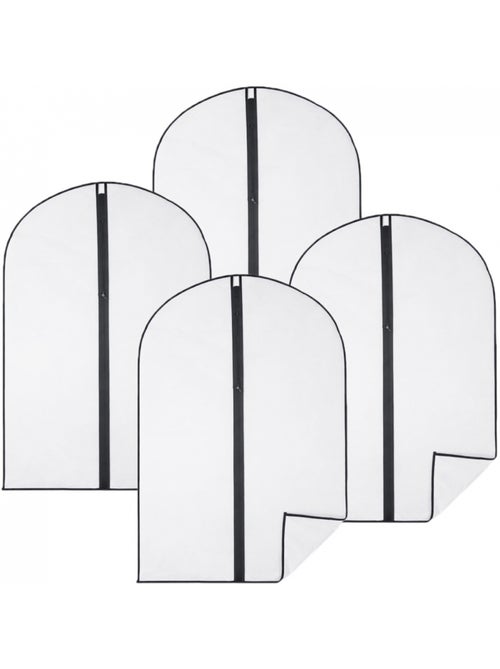 Lot de 4 housses pour vêtements à suspendre avec zip - 60 x 100 cm - Vivezen - Kiabi