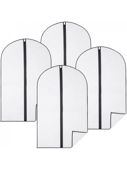 Lot de 4 housses pour vêtements à suspendre avec zip - 60 x 120 cm- Vivezen - Kiabi