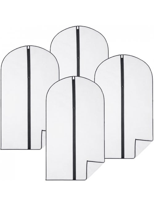 Lot de 4 housses pour vêtements à suspendre avec zip - 60 x 140 cm - Vivezen - Kiabi
