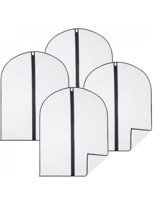 Lot de 4 housses pour vêtements à suspendre avec zip - 60 x 80 cm - Vivezen - Kiabi