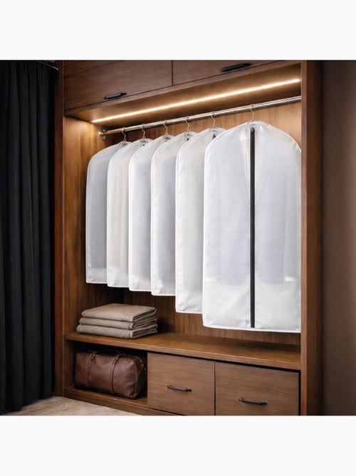 Lot de 4 housses pour vêtements à suspendre avec zip - 60 x 80 cm - Vivezen - Kiabi