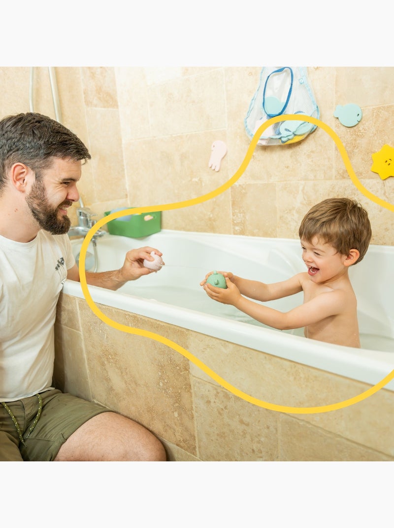 Lot de 4 jouets aspergeurs de bain en silicone 'Badabulle' Multicolore - Kiabi