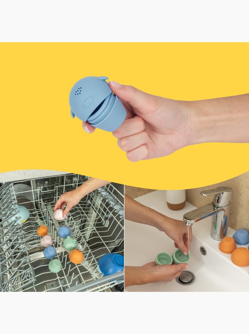 Lot de 4 jouets aspergeurs de bain en silicone 'Badabulle' Multicolore - Kiabi