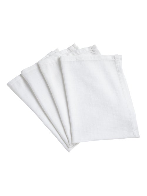 Lot de 4 langes Bio 50x70 cm Blanc - Babycalin - Kiabi